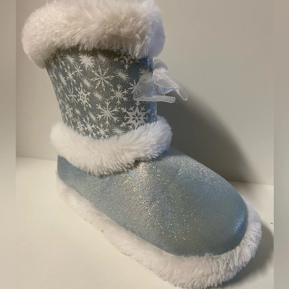 Disney Frozen 2 Slippers Faux Fur Boots Ana Elsa House Shoes Toddler Girl M 7/8